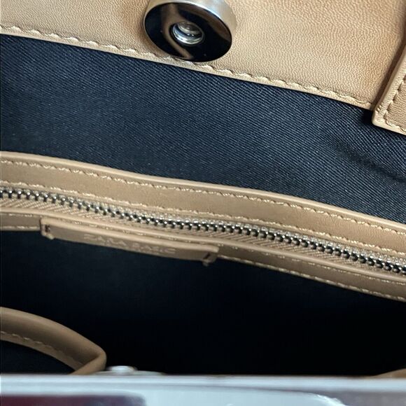 Zara Vegan Leather‎ Tan Handbag Tassel Charm Neutral Boho Bucket Bag - Picture 8 of 14